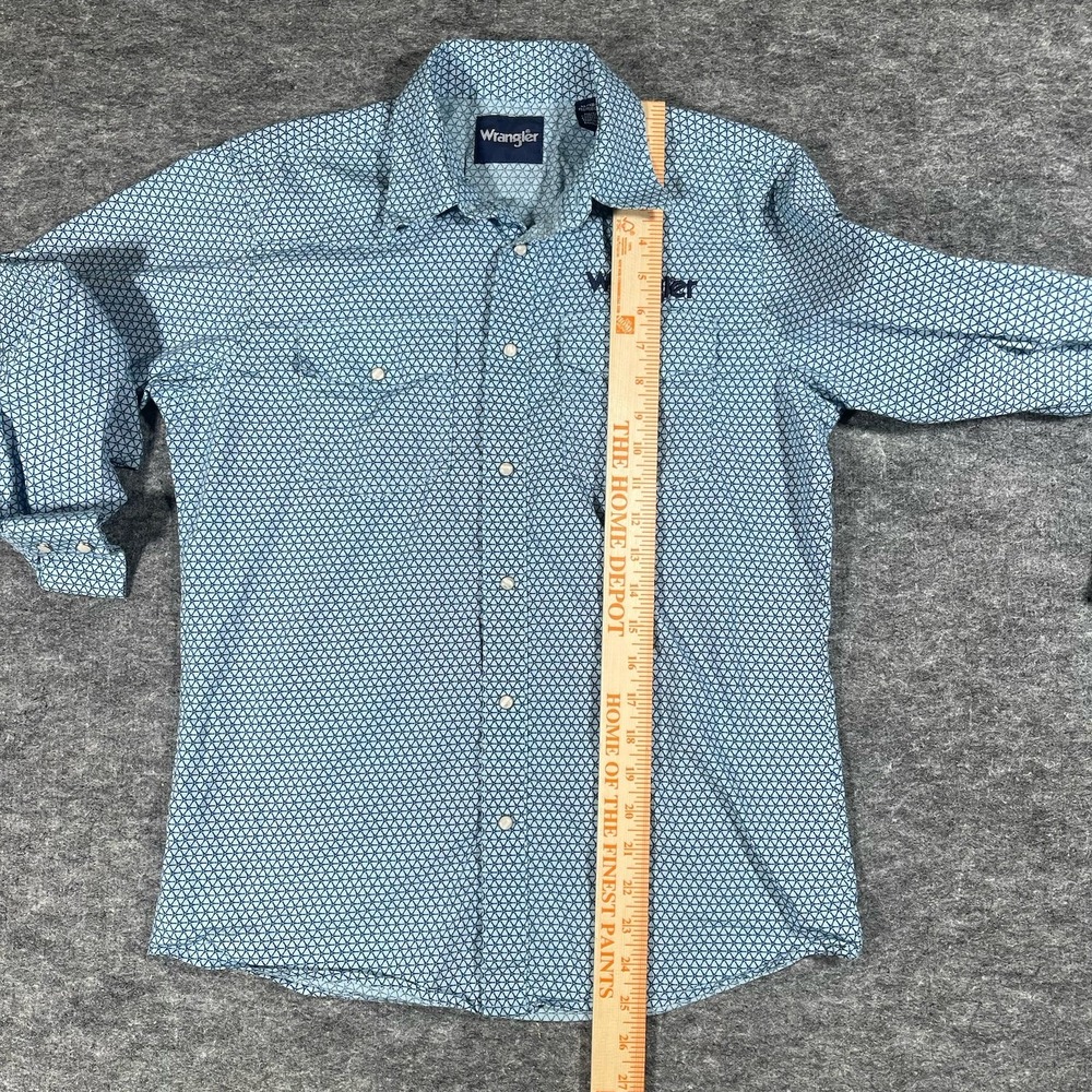 Wrangler Shirt Youth Boys XL Western Cowboy Embroidered Logo Pearl Snap - Picture 9 of 14